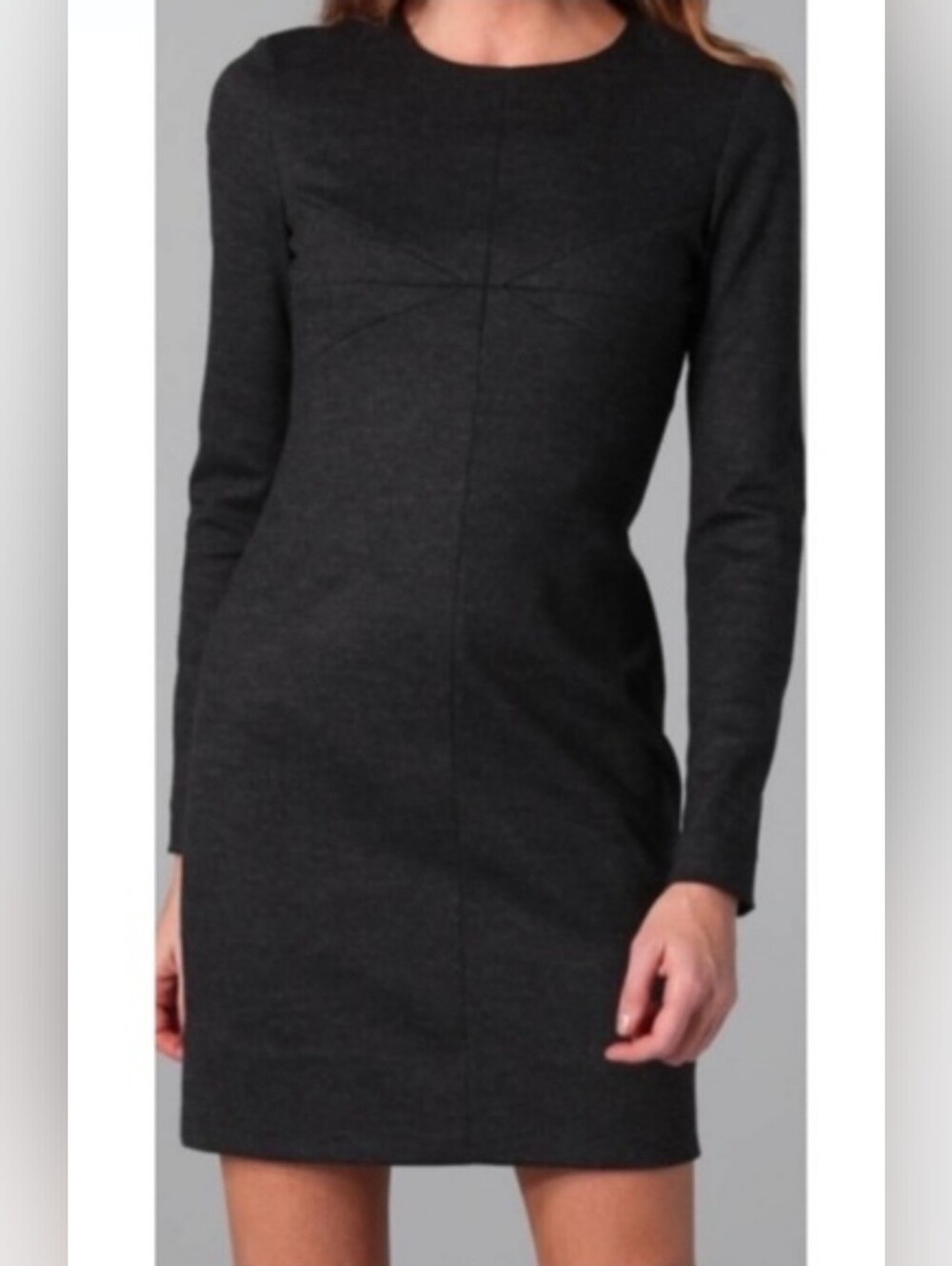 Diane Von Furstenberg Black Long-Sleeve Sheath Dress